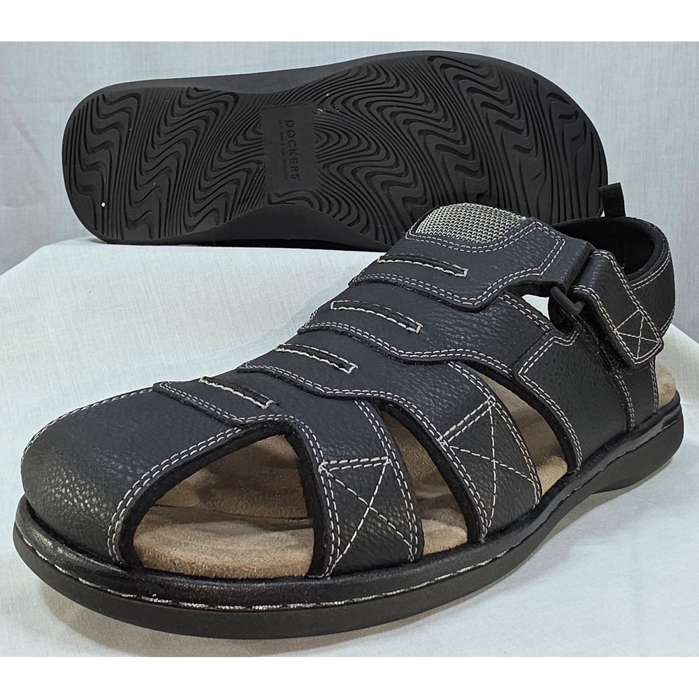 Dockers Mens Fisherman Sandals Black Memory Foam 90-21374 Size 15M - Picture 2 of 11